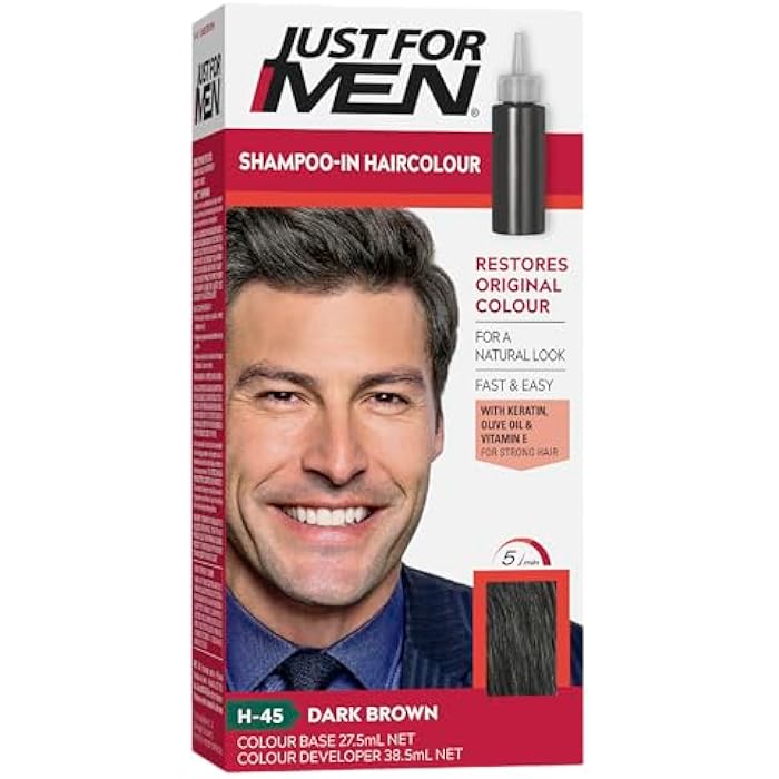 Just For Men Shampoo-in Colour Restores Original Colour for A Natural Look - Dark Brown, H-45 - Image 1